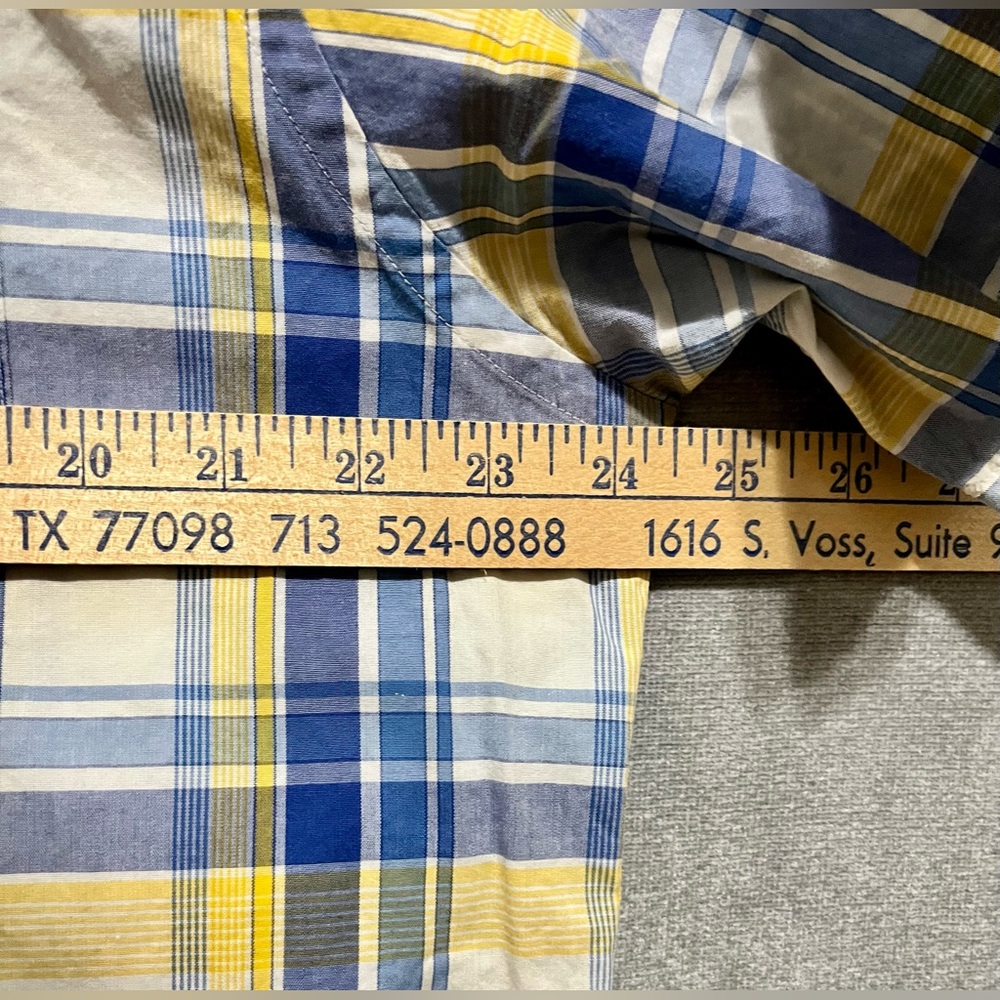 GAP Men's Blue and Yellow Checkered Shirt - Picture 4 of 8